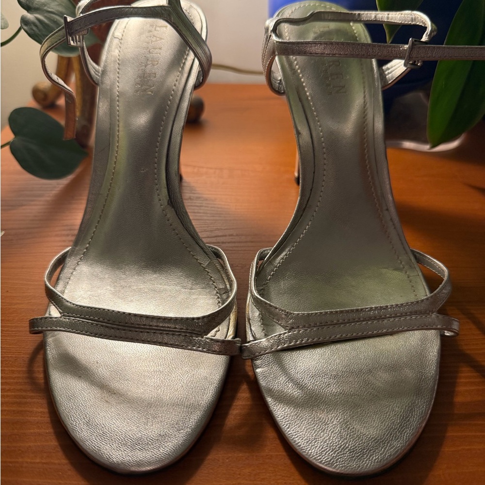 Ralph Lauren Silver Women's Leather Sandals